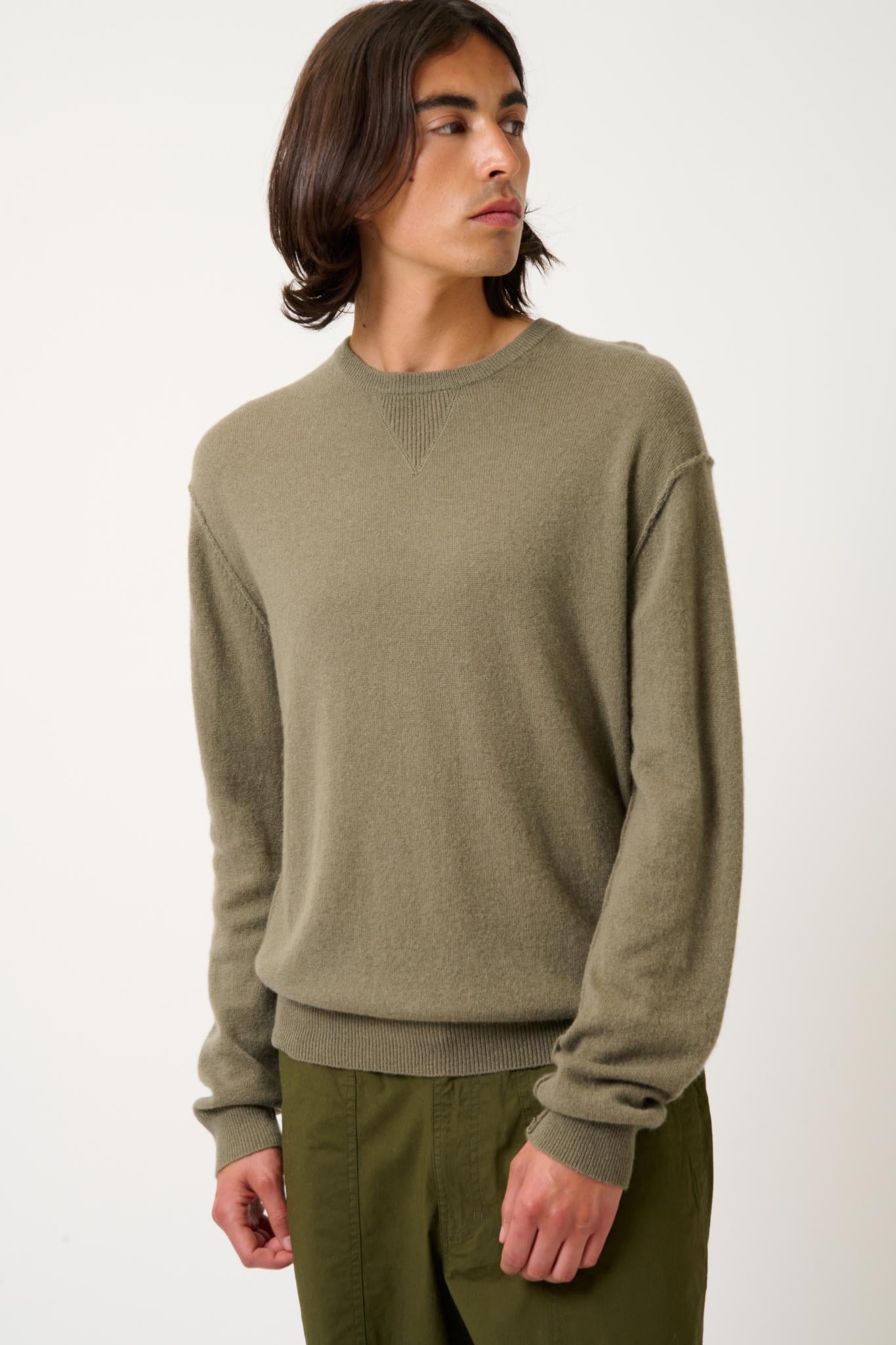 NOLAN pull col rond army 100% cachemire