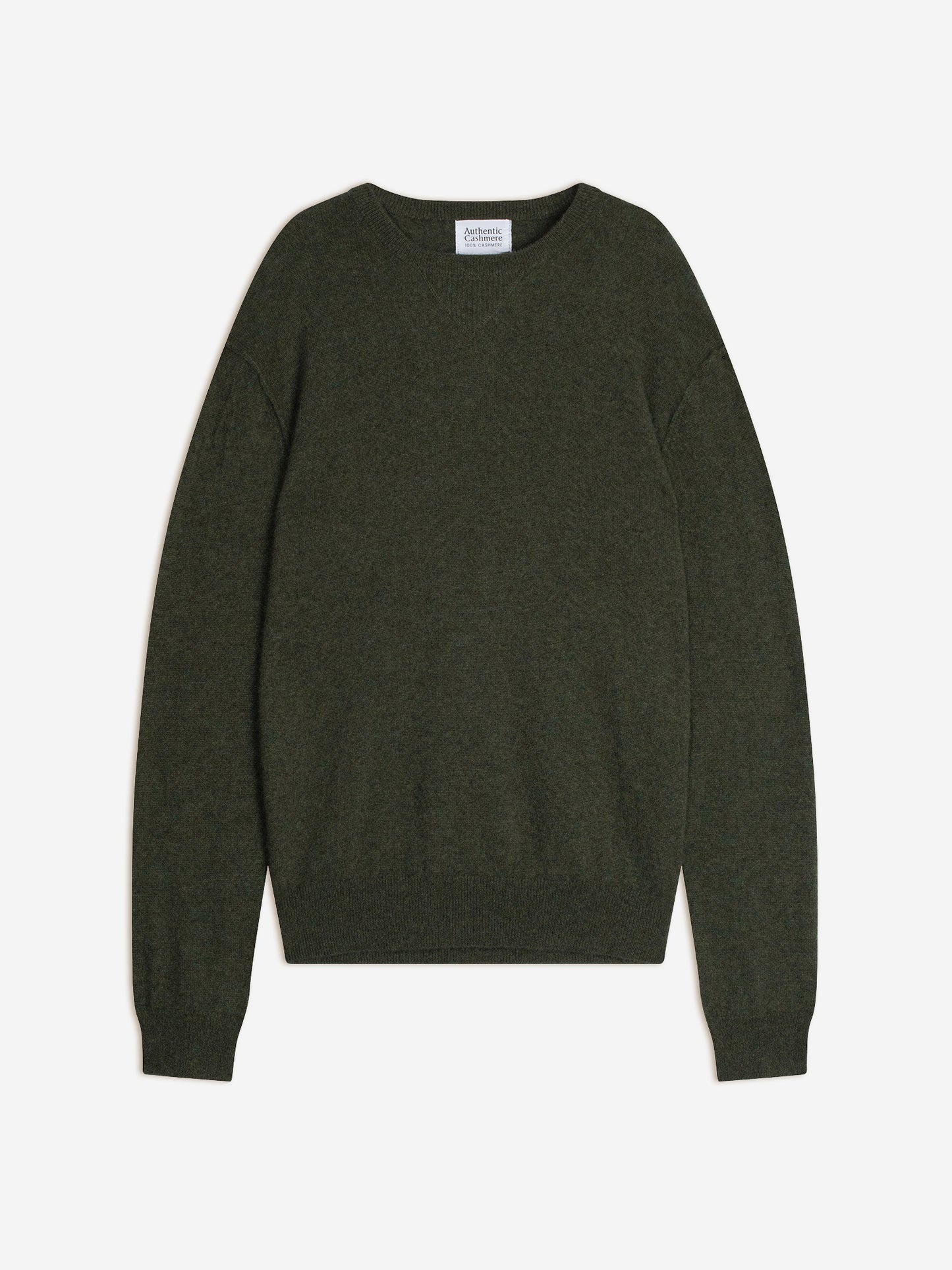 NOLAN pull col rond kaki chiné 100% cachemire