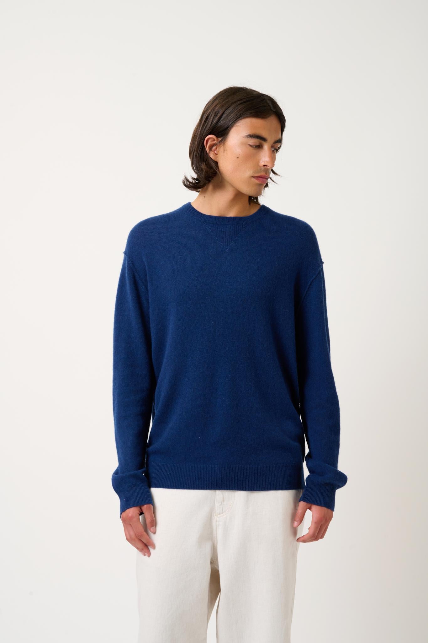 NOLAN pull col rond minuit 100% cachemire