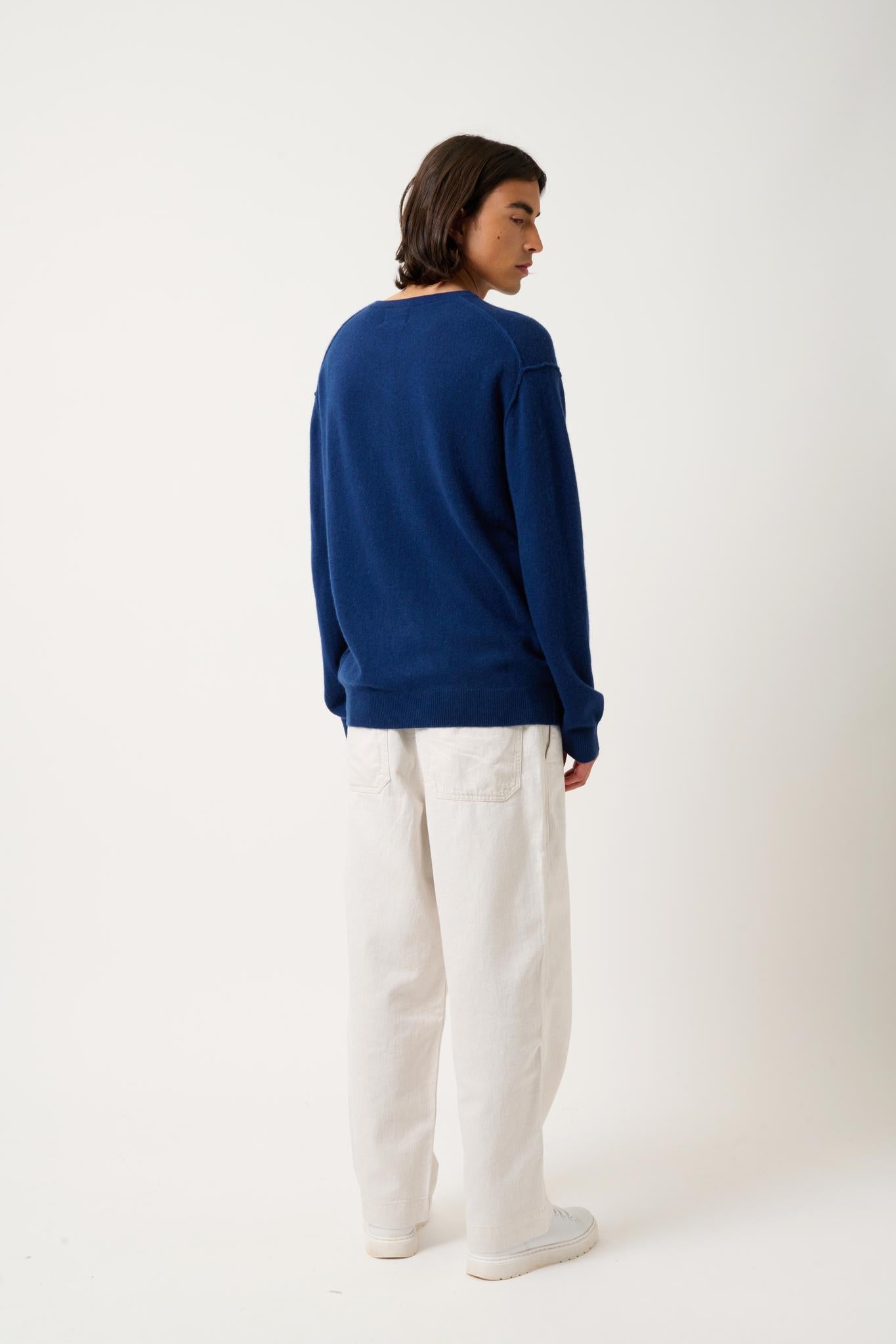 NOLAN pull col rond minuit 100% cachemire