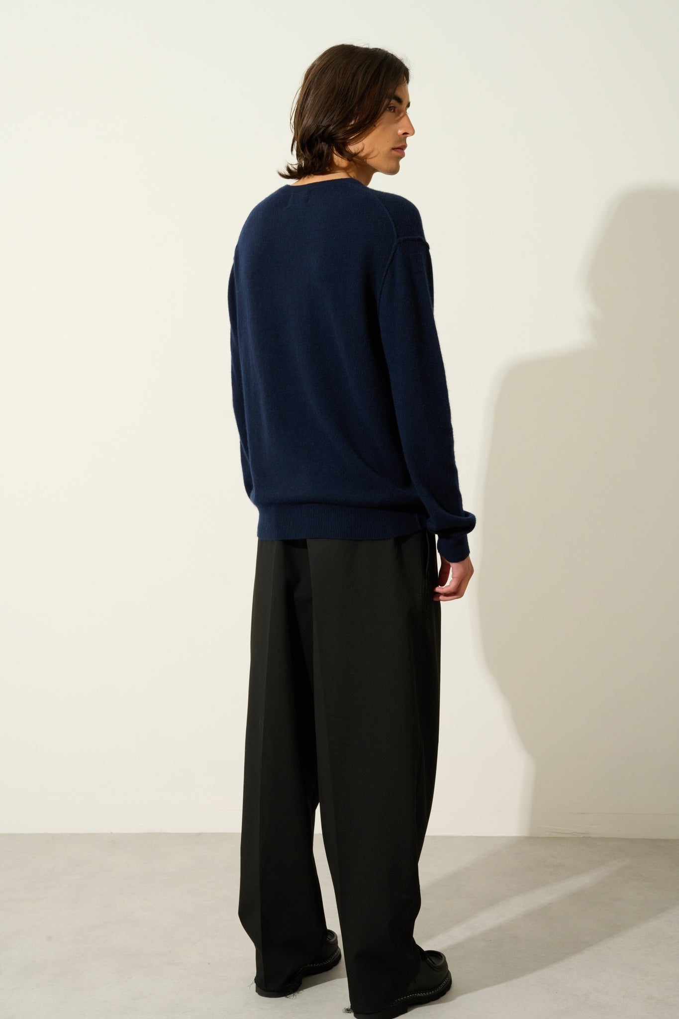 NOLAN pull col rond navy 100% cachemire