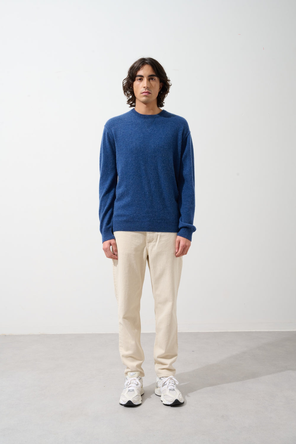 NOLAN pull col rond ocean chiné 100% cachemire