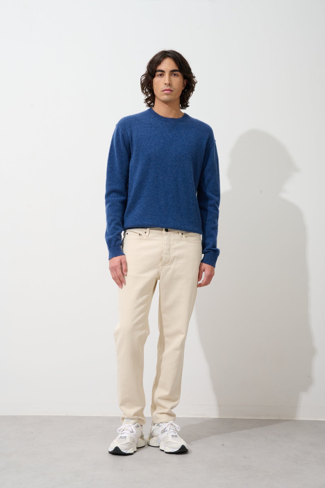 NOLAN pull col rond ocean chiné 100% cachemire