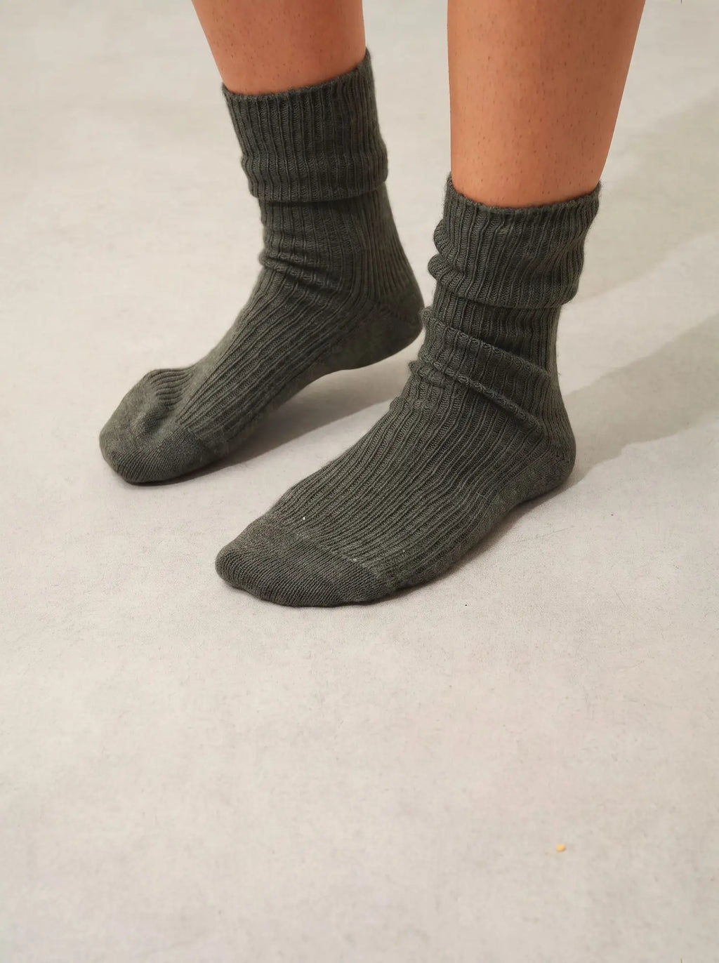 Chaussettes 4 Fils Kaki Chiné