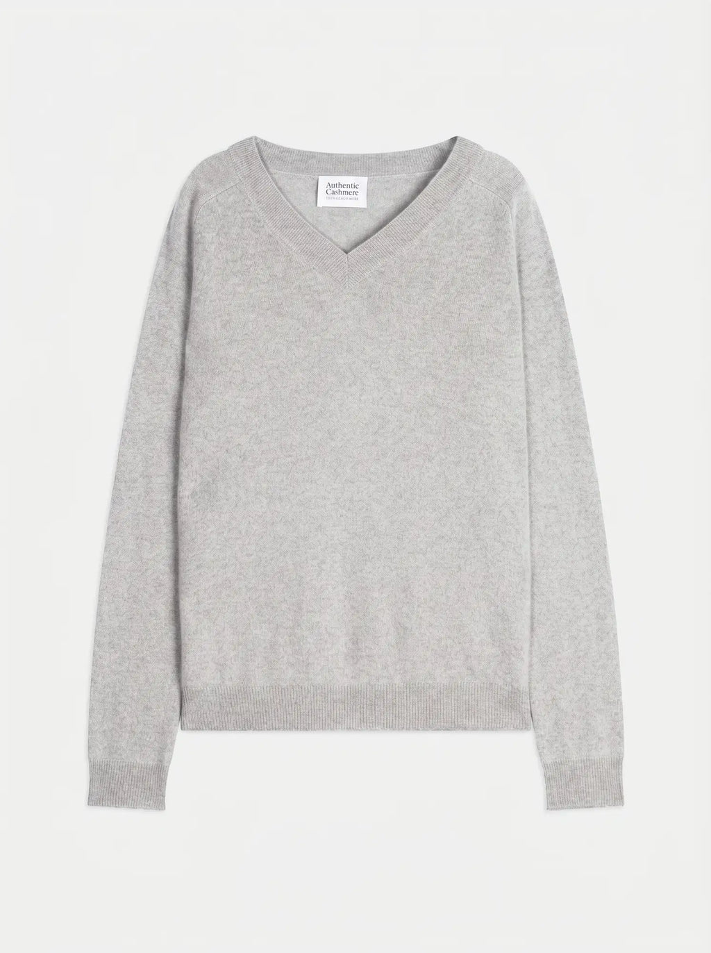SAVANNAH Pull Col V Gris Perle Chiné