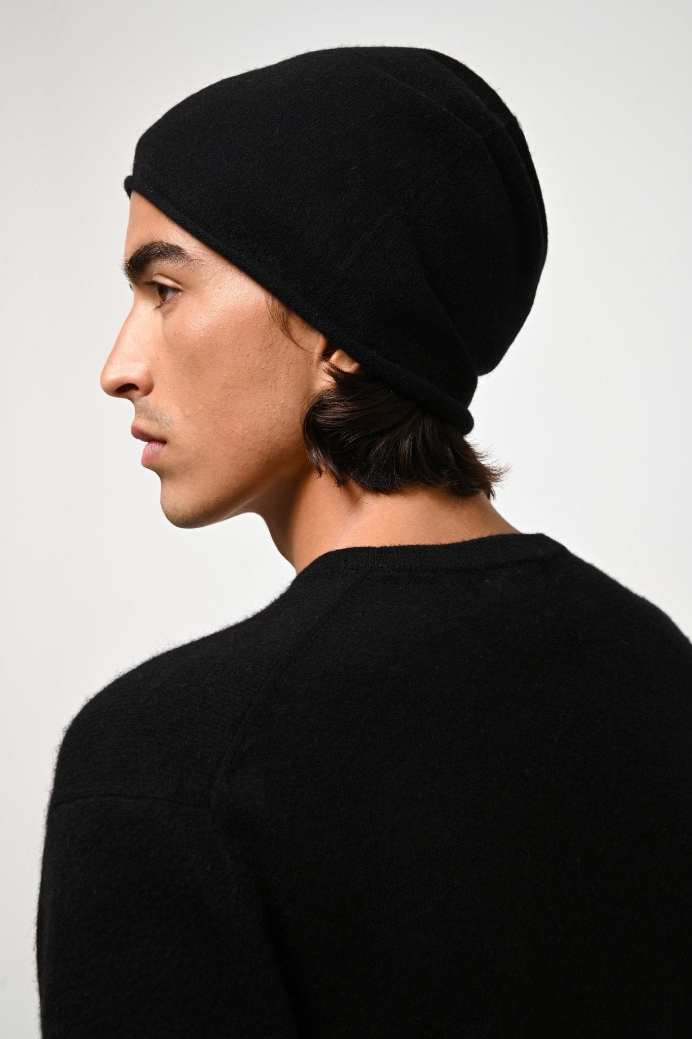 PINIER black 100% cashmere hat