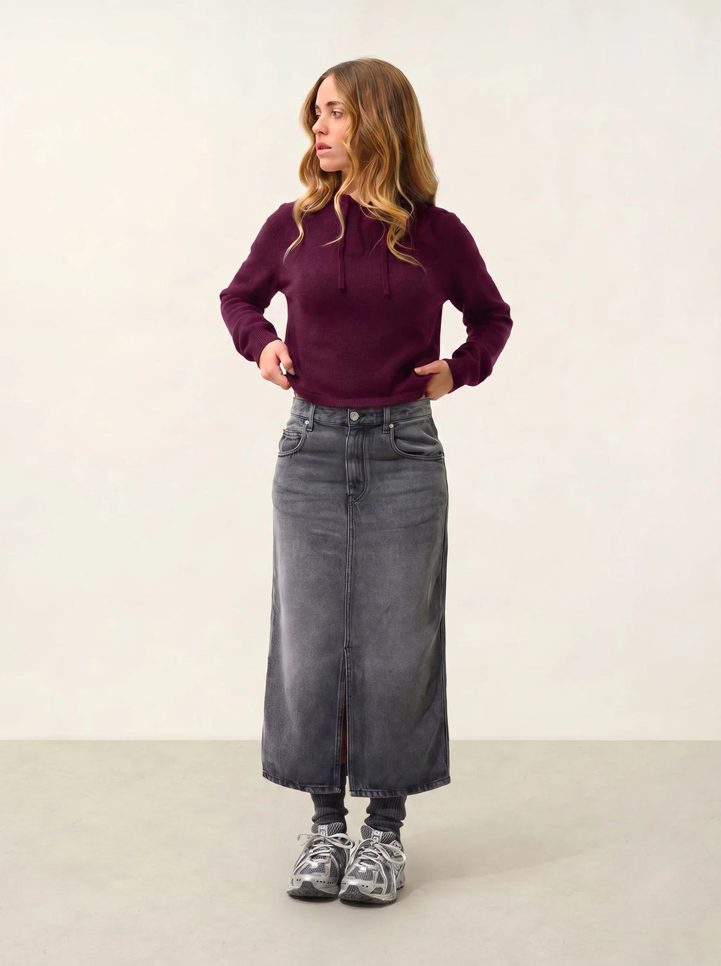YARLSIDE Pull Capuche Bordeaux