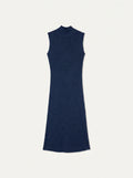 Robe Col Montant sans Manches Océan Chiné