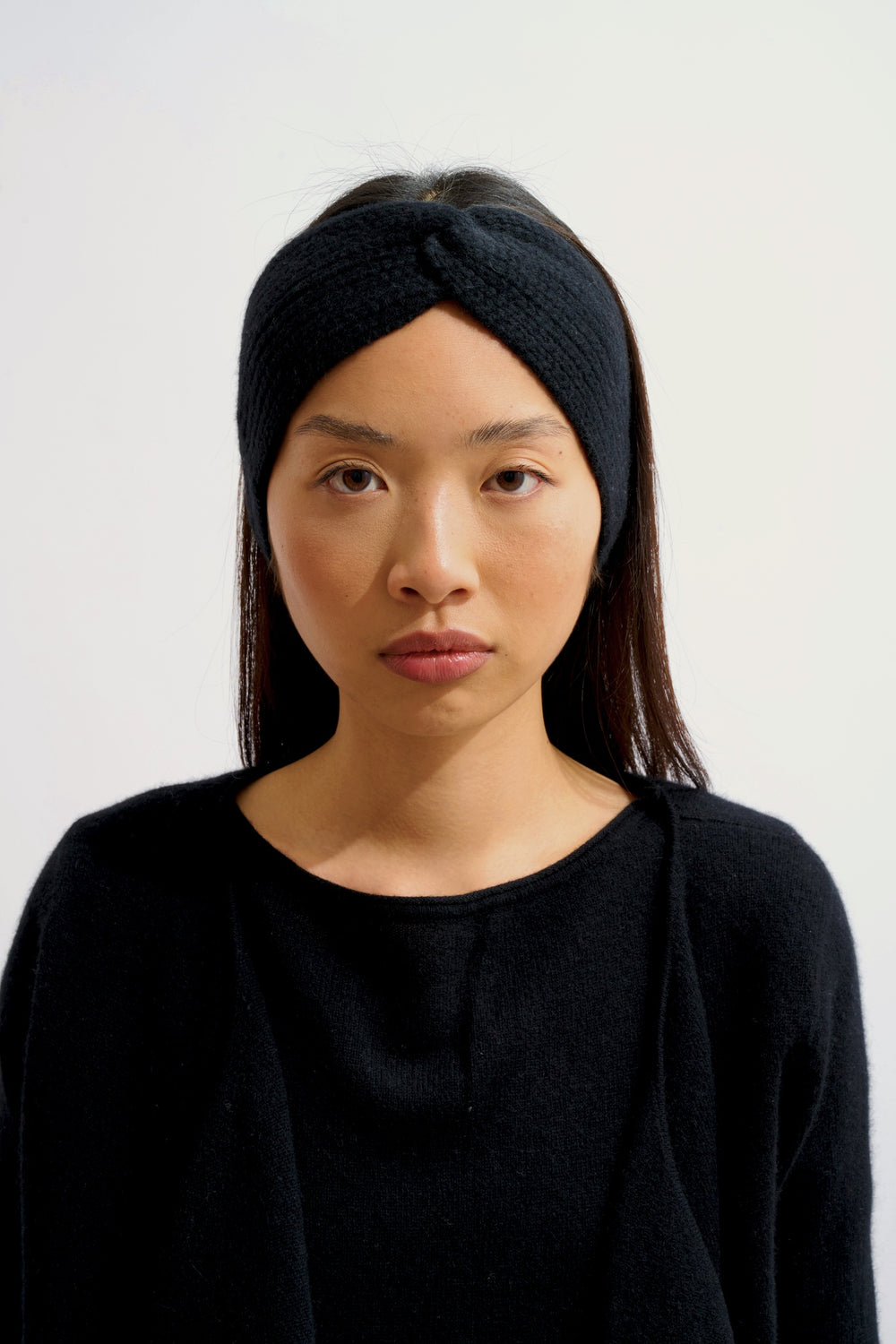RISTO bandeau 8 fils noir 100% cachemire