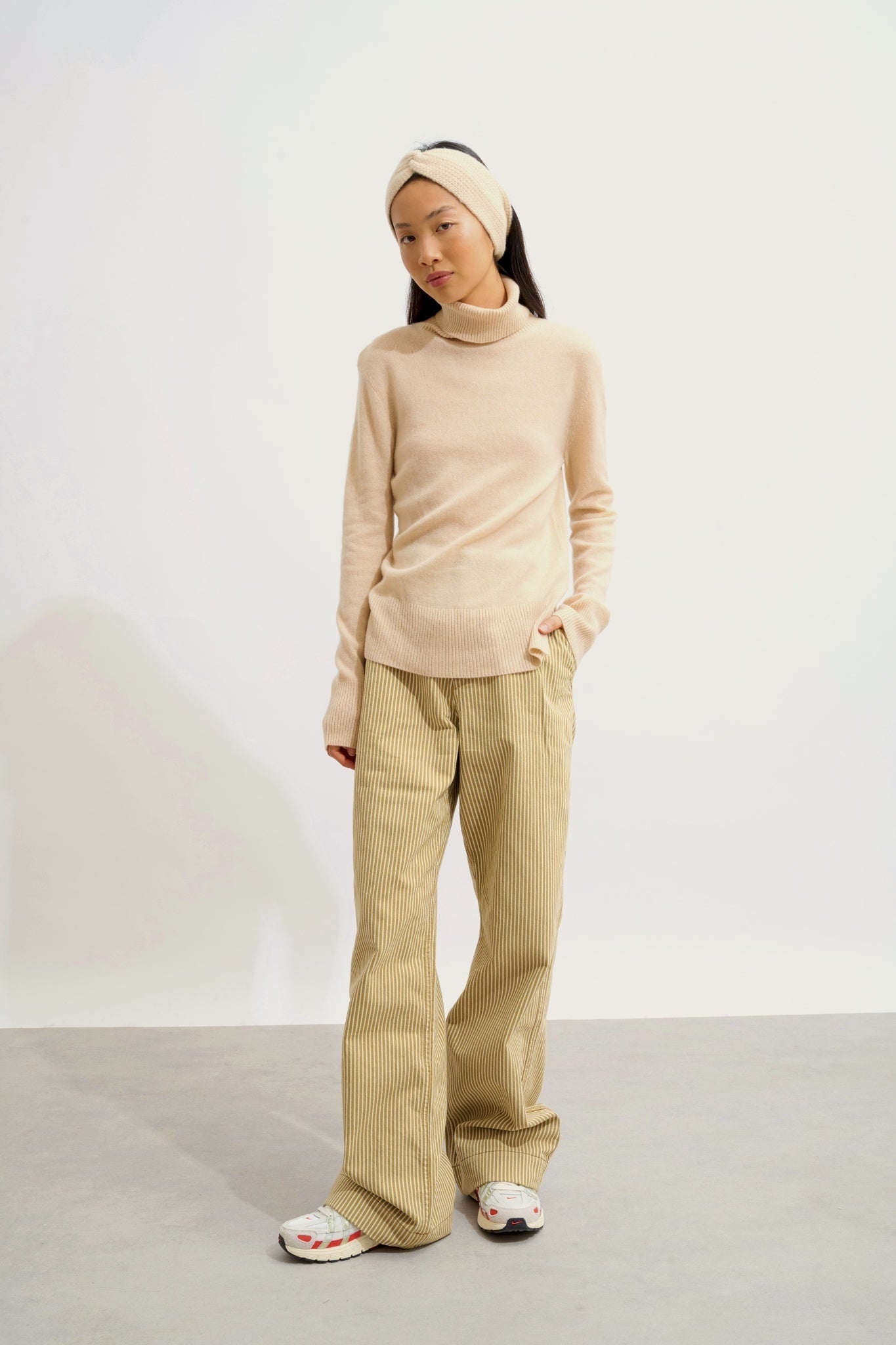 RISTO bandeau 8 fils sable 100% cachemire