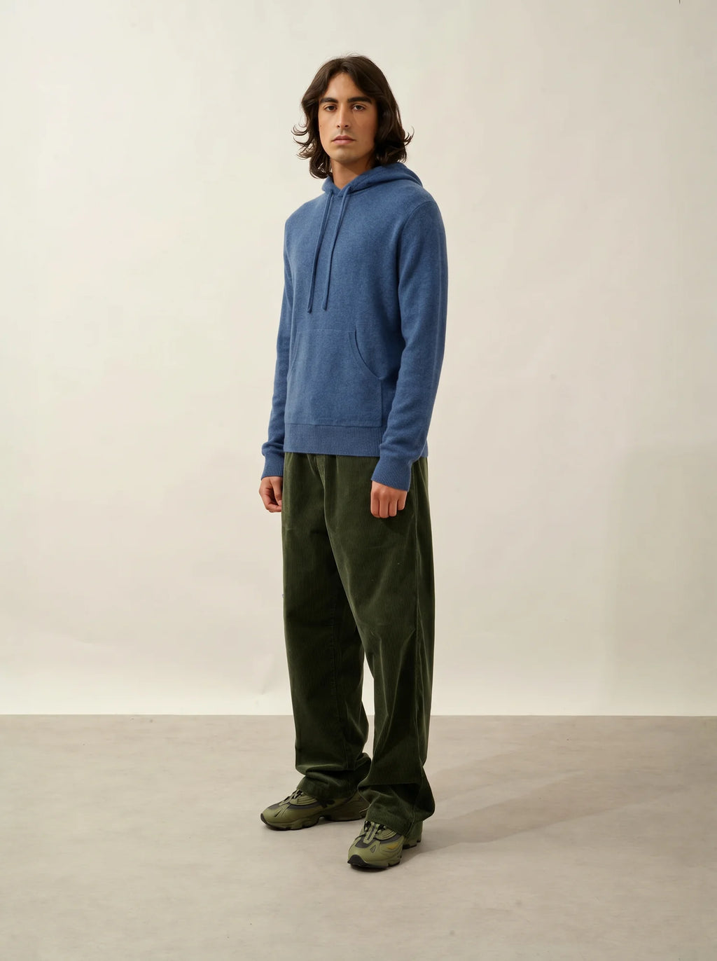 CASPER Pull Capuche Poche Kangourou Bleu Denim