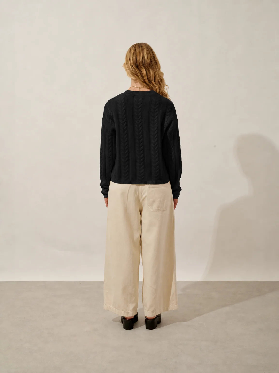 ASTRID Pull Col Rond 6 Fils Noir