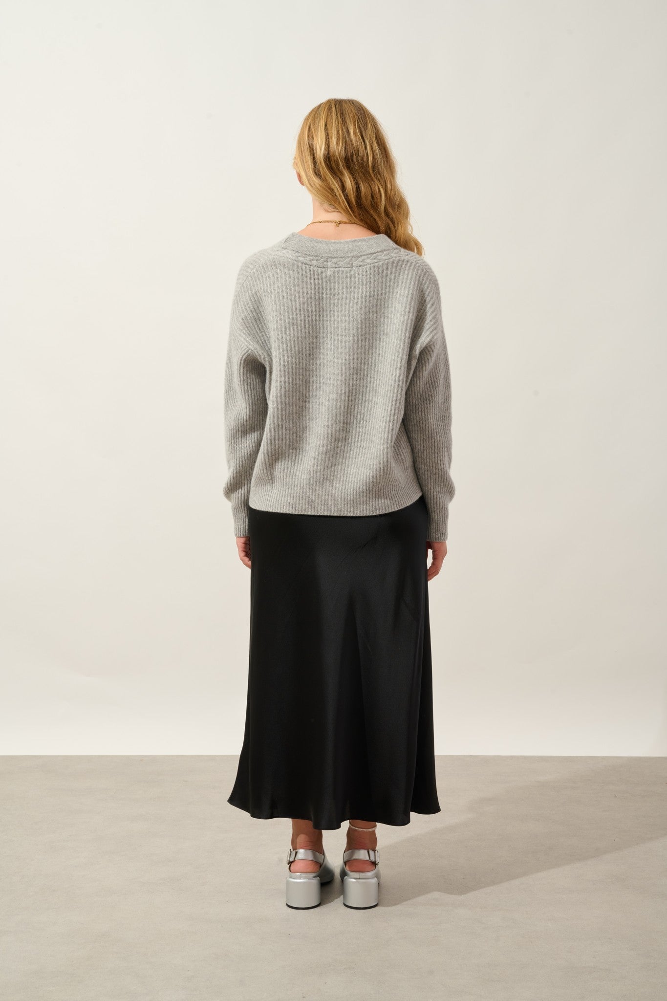 selena cardigan col v 4 fils nuage chiné 100% cachemire