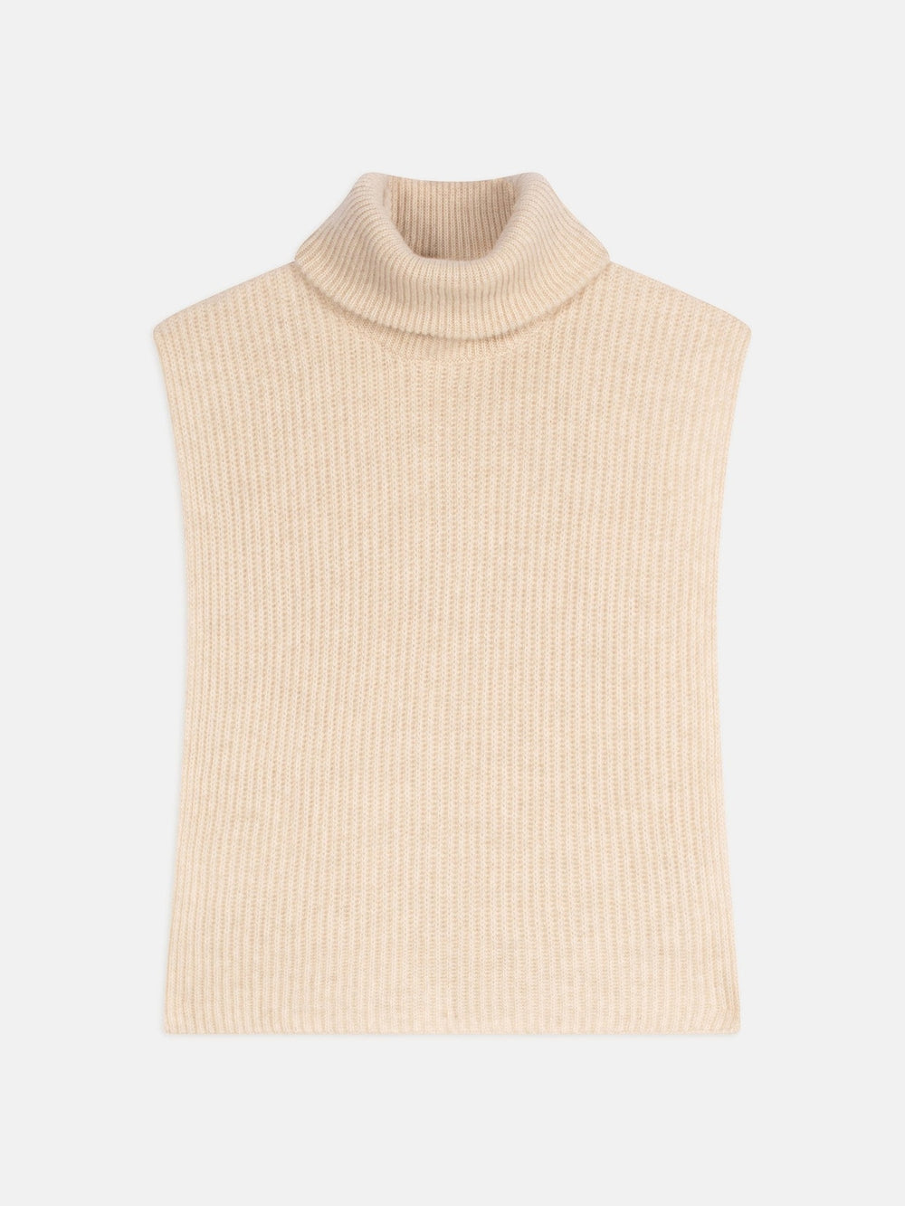 siv poncho ouvert col roulé 4 fils avoine 100% cachemire