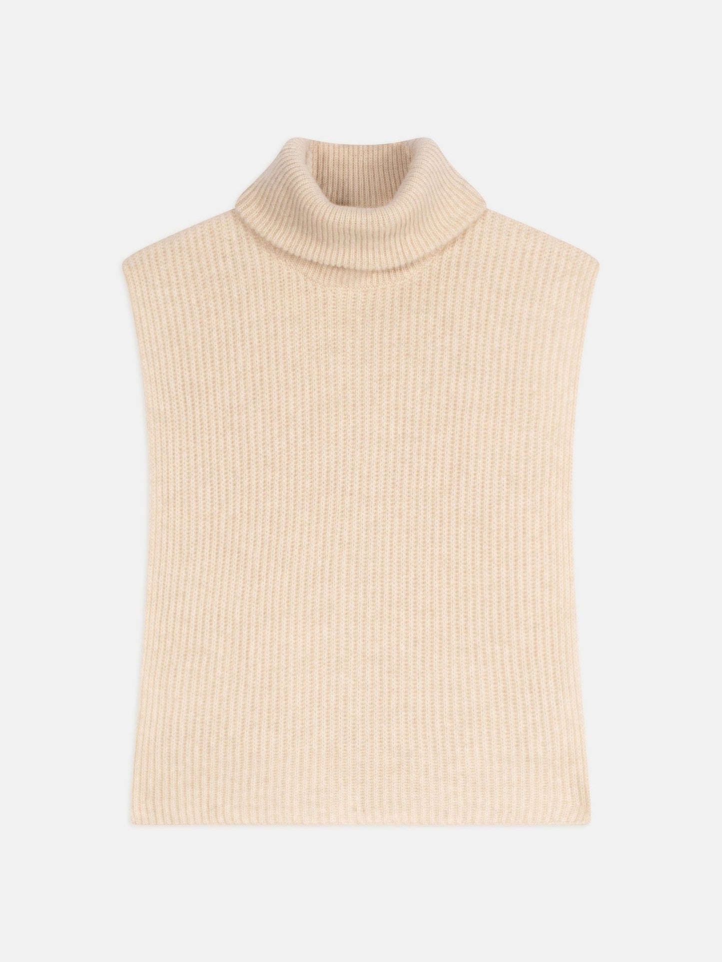 siv poncho ouvert col roulé 4 fils avoine 100% cachemire