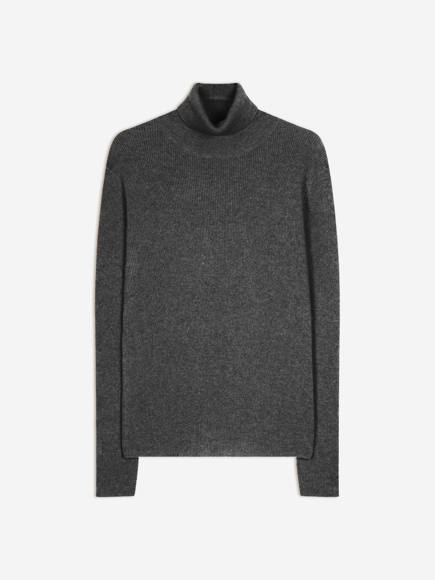 SUZIE pull col roulé anthracite chiné 100% cachemire