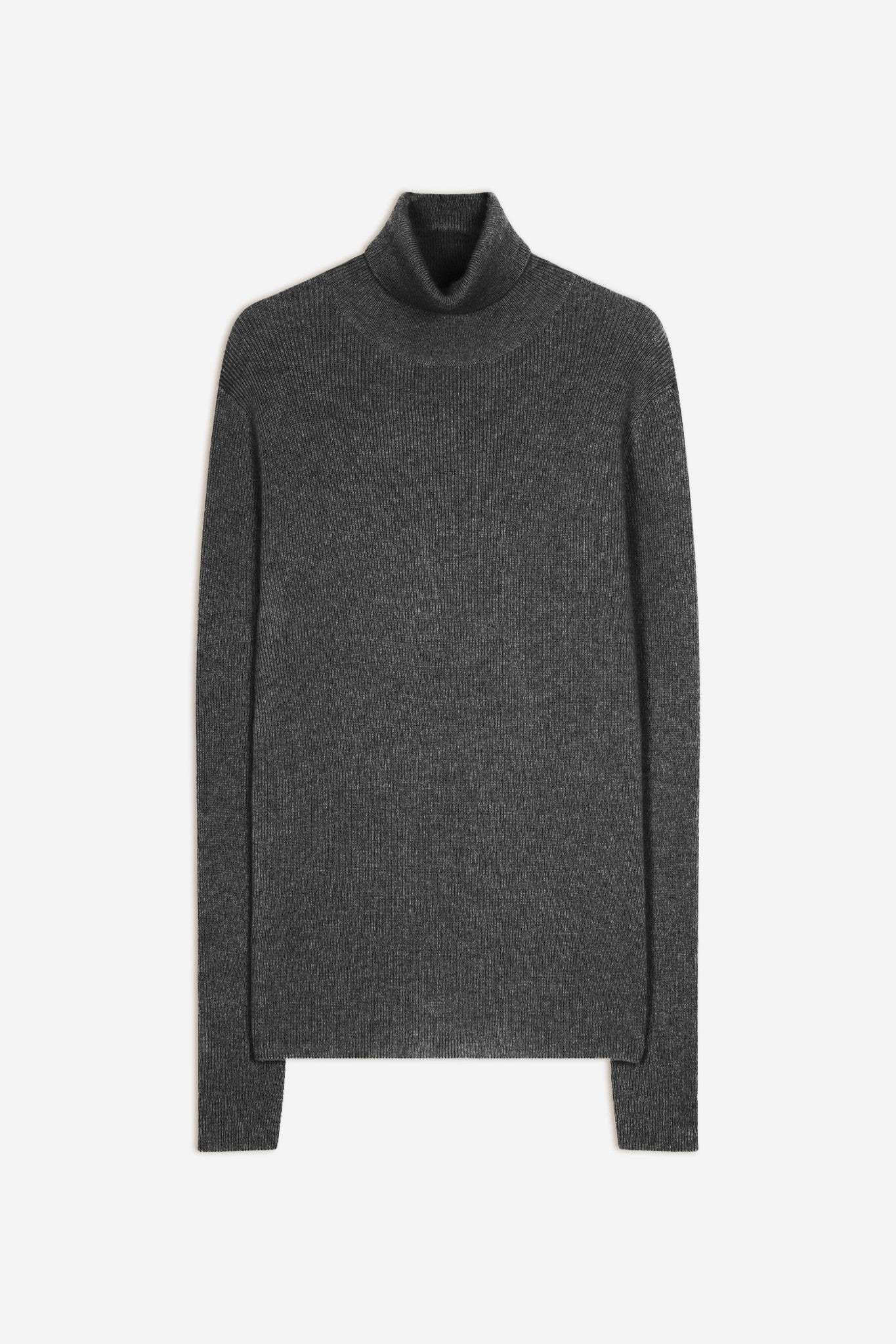 suzie pull col roulé anthracite chiné 100% cachemire