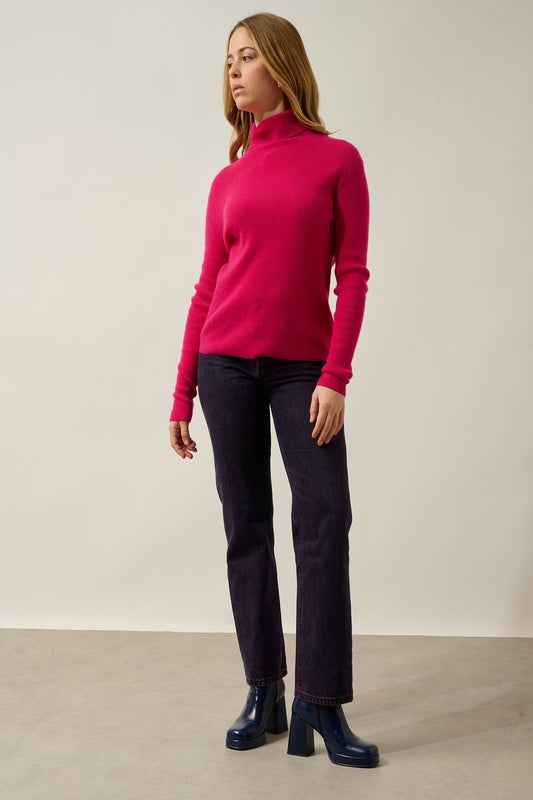 SUZIE Rollkragenpullover fuchsia 100% Kaschmir