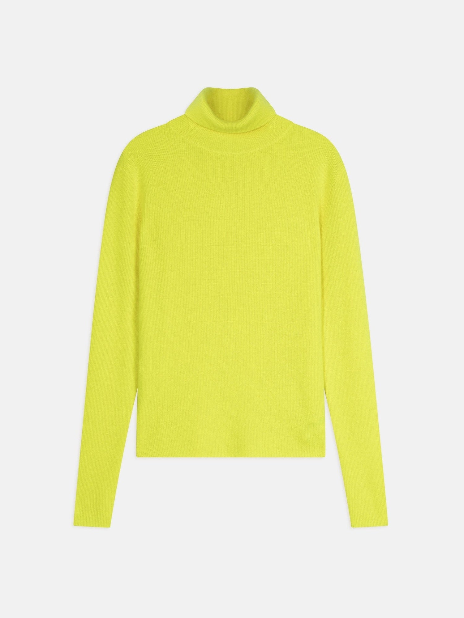 suzie pull col roulé jaune fluo 100% cachemire