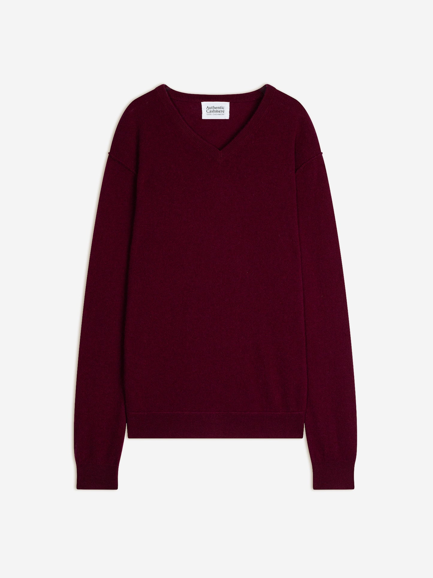 TIMEO burgundy v-neck sweater 100% cashmere