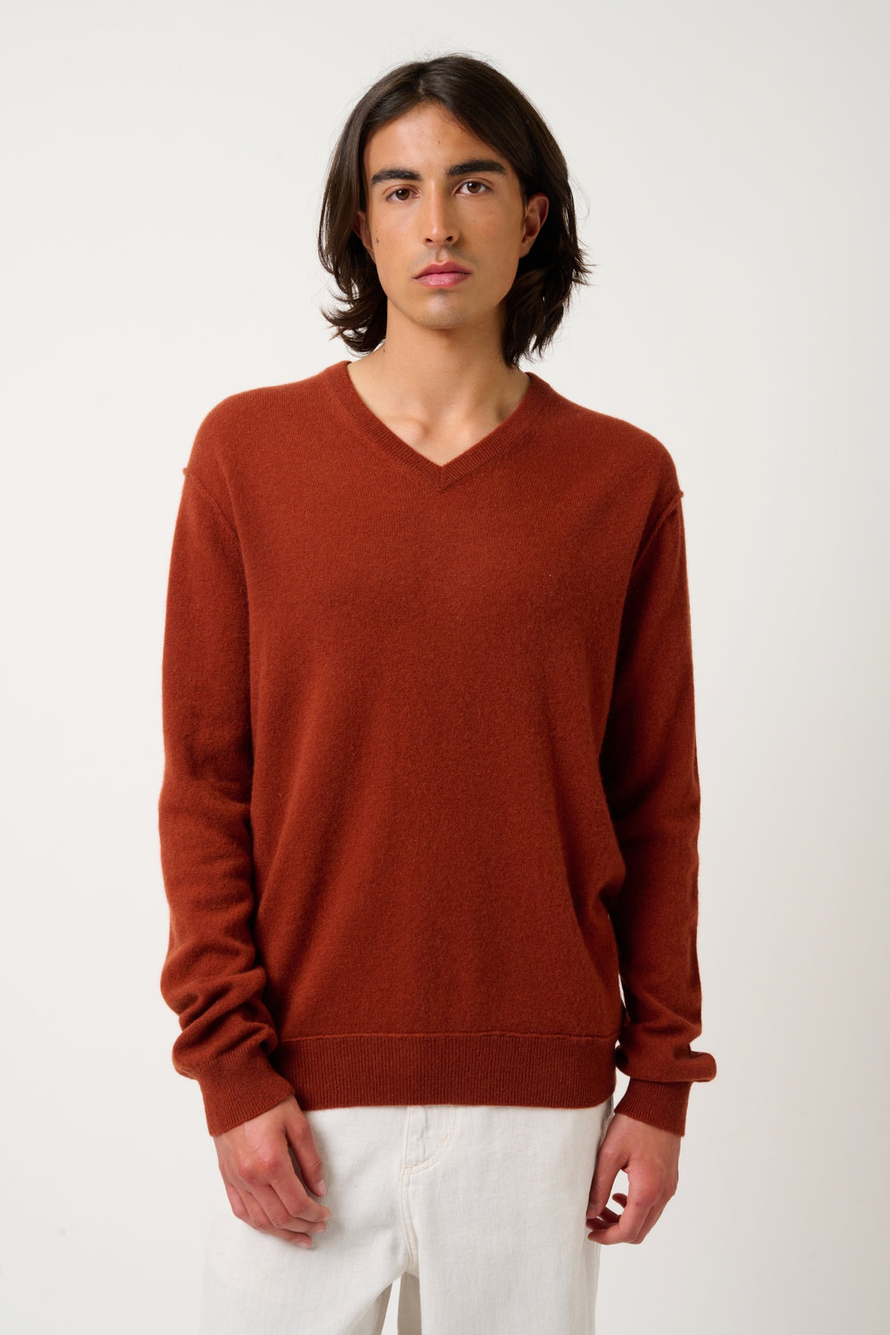 TIMEO squirrel v-neck sweater 100% cashmere