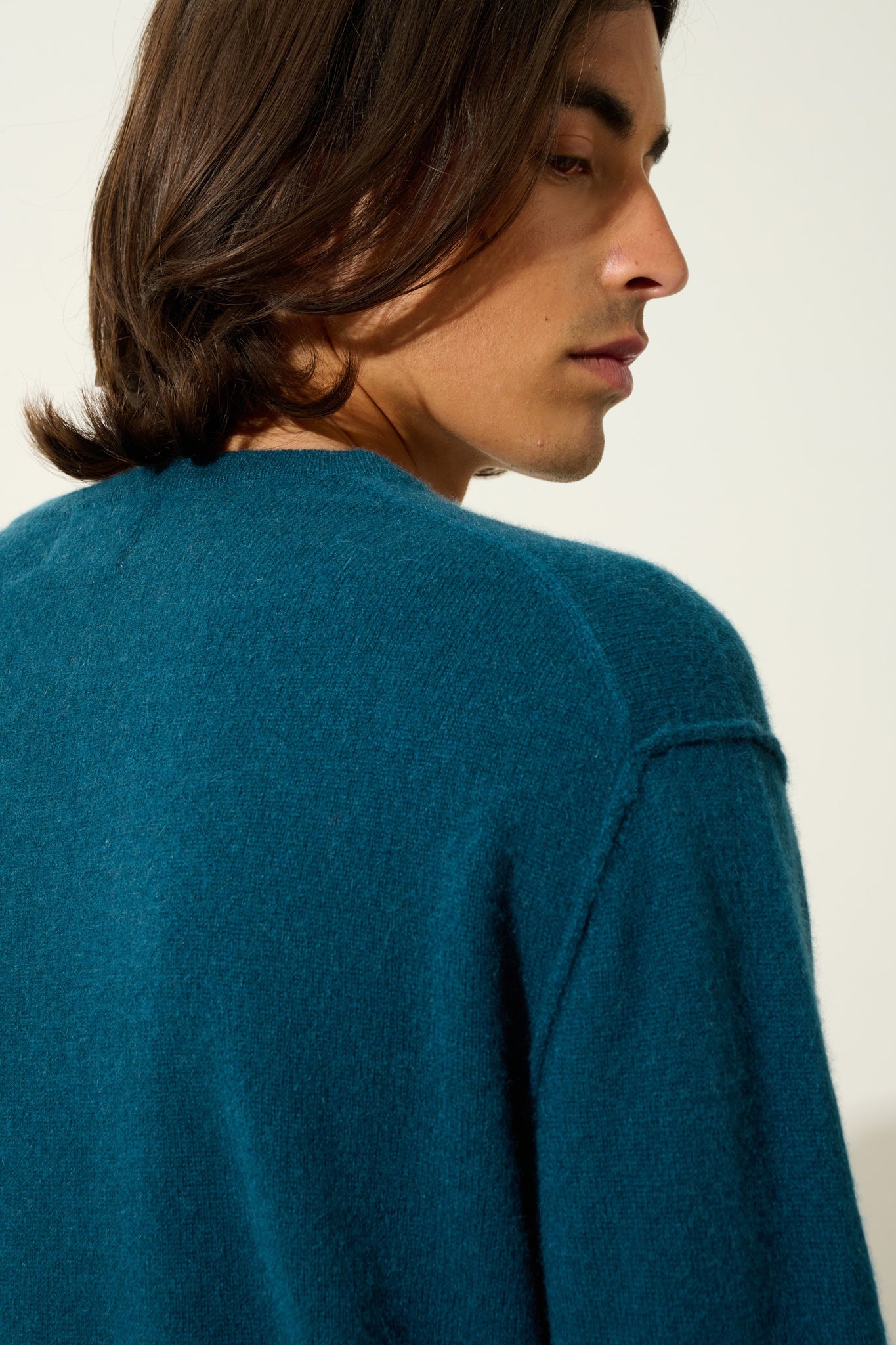 TIMEO duck green v-neck sweater 100% cashmere