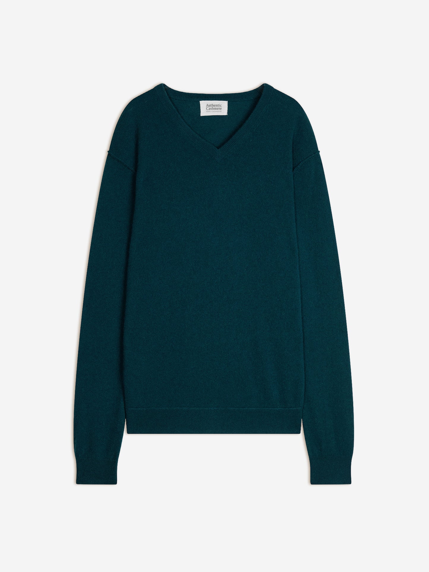 TIMEO duck green v-neck sweater 100% cashmere