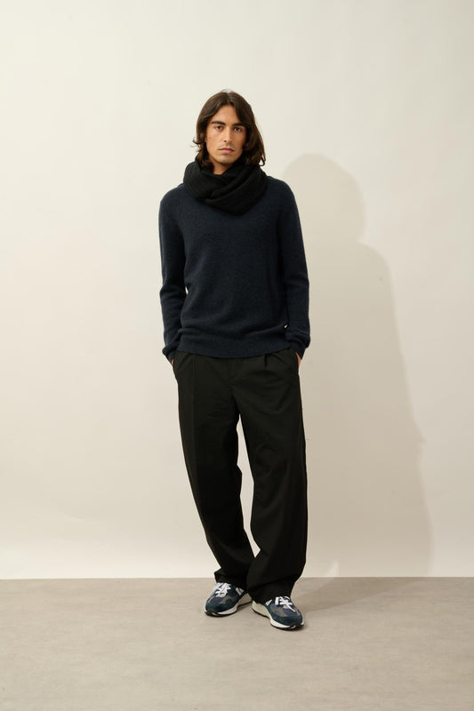 TOMMY tour de cou 4 fils noir 100% cachemire