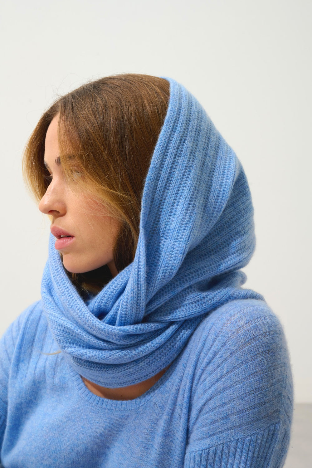 tommy tour de cou 4 fils sky 100% cachemire