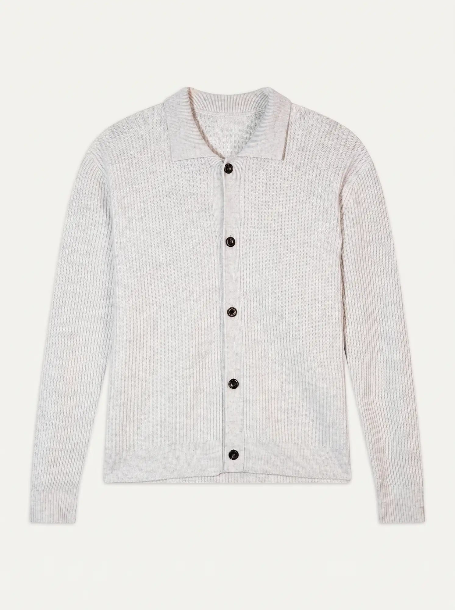 EVANS Veste Boutonnée Col Chemise 4 Fils Gris Perle Chiné