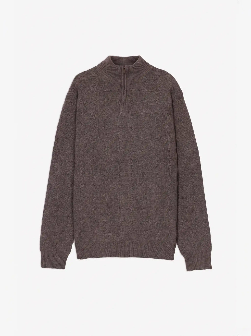 LYNA Pull Camionneur 4 Fils Taupe Chiné