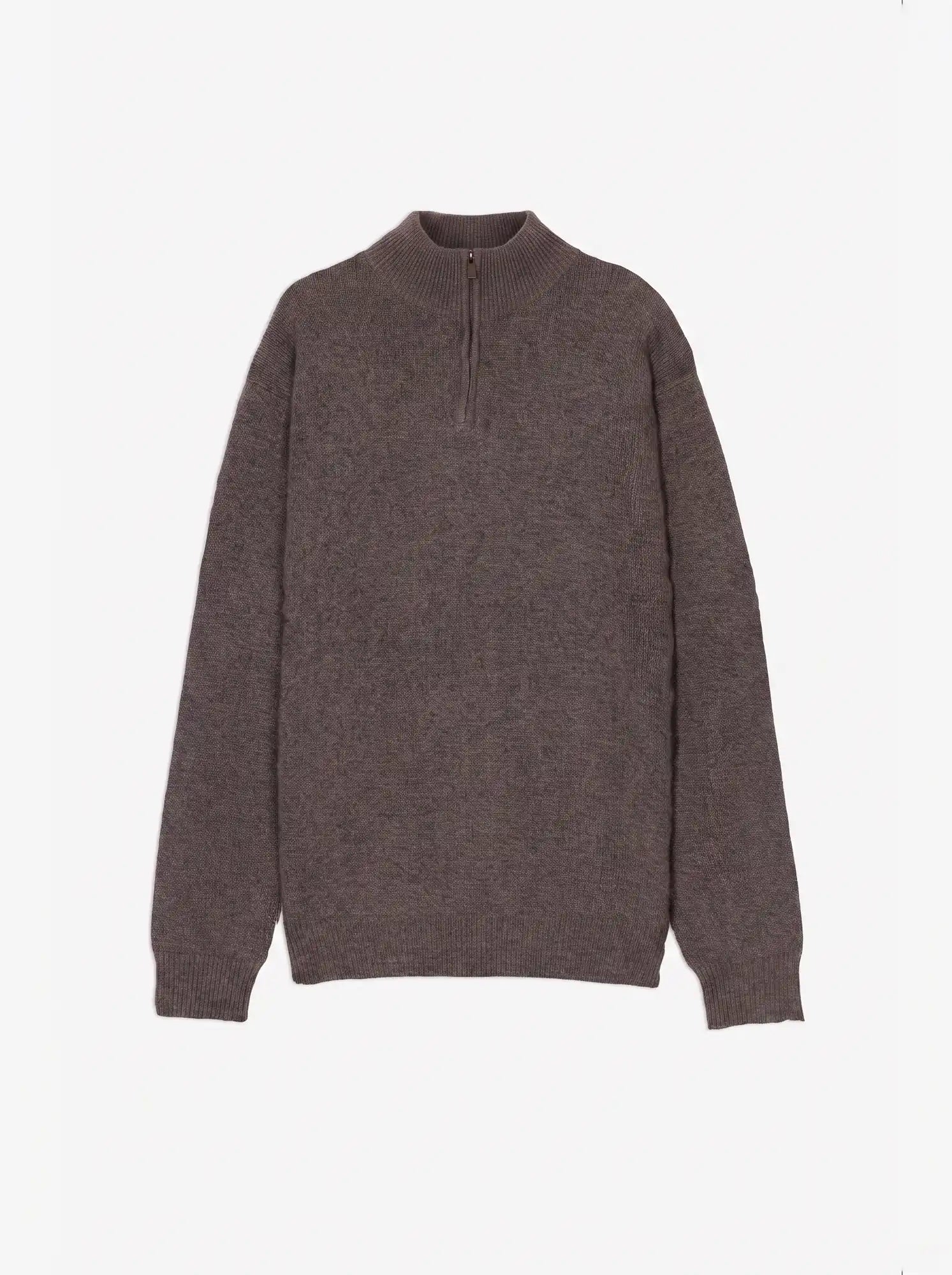 LYNA Pull Camionneur 4 Fils Taupe Chiné