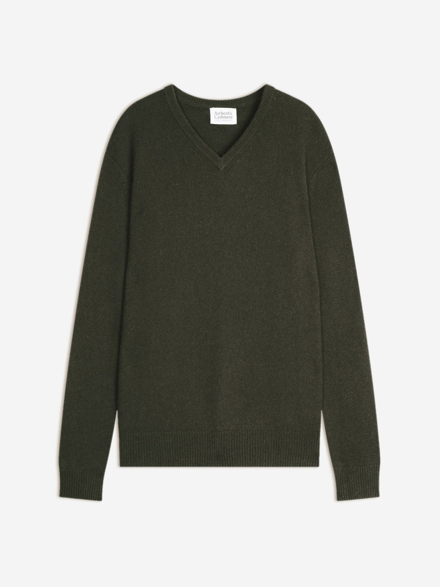 victor pull col v 4 fils kaki 100% cachemire