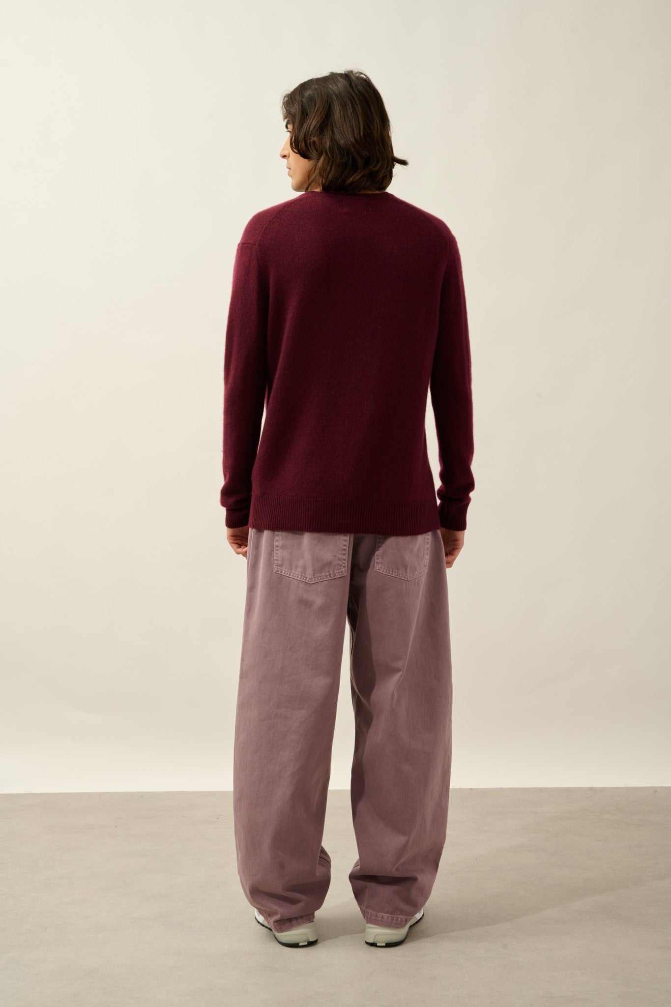 victor pull col v 4 fils mûre 100% cachemire