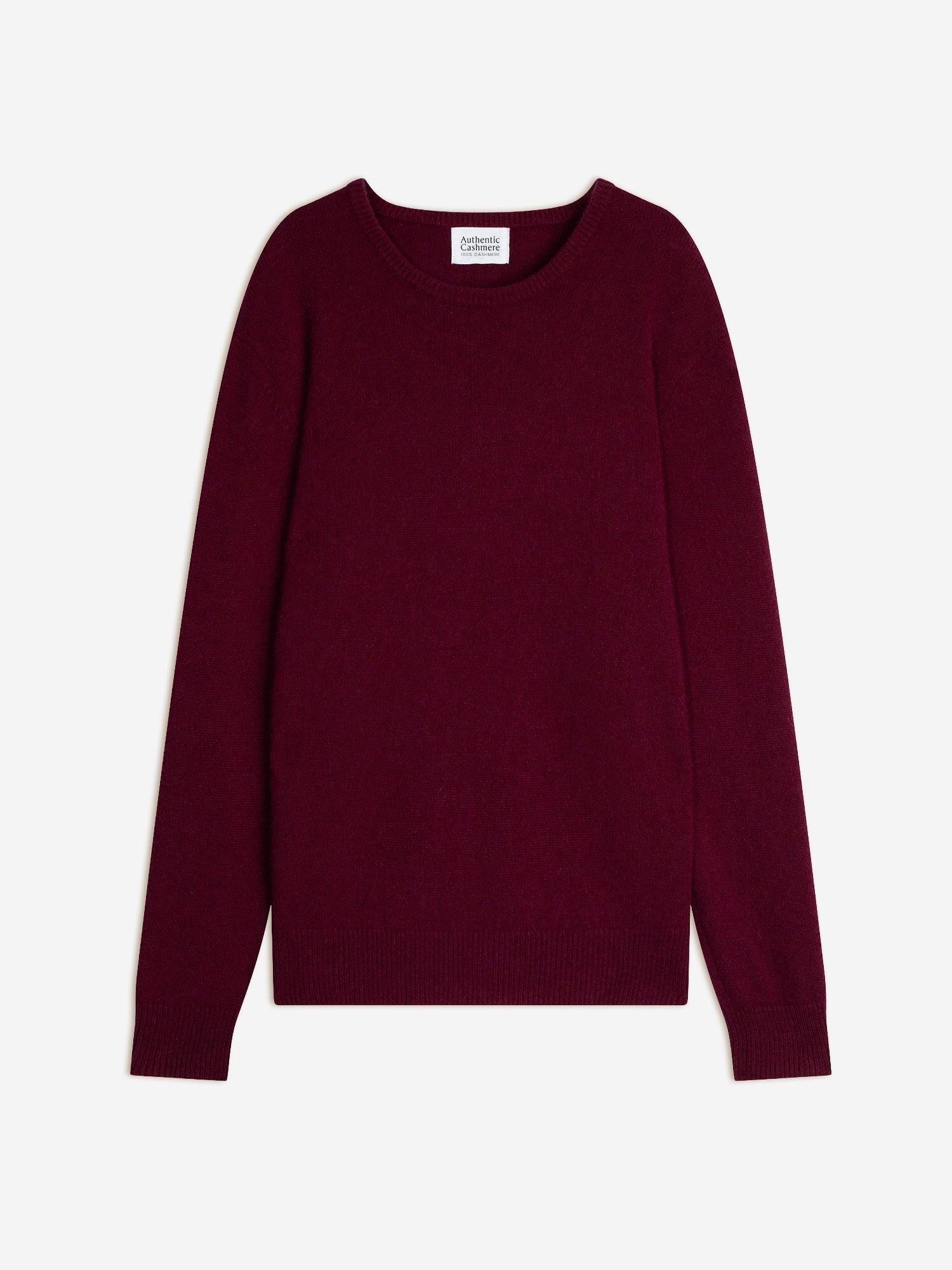 VICTO 4-thread round-neck sweater burgundy 100% cashmere