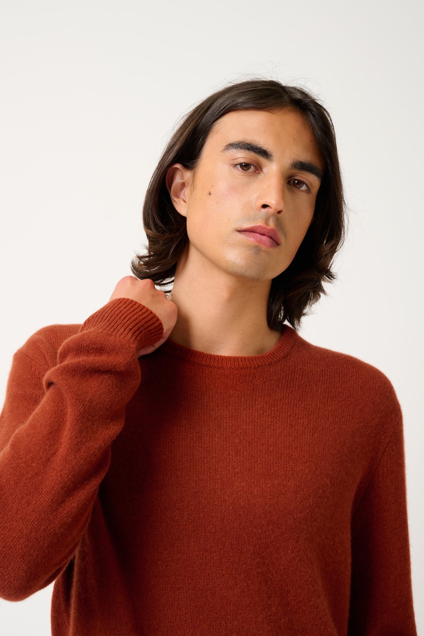 VICTO pull col rond 4 fils écureuil 100% cachemire