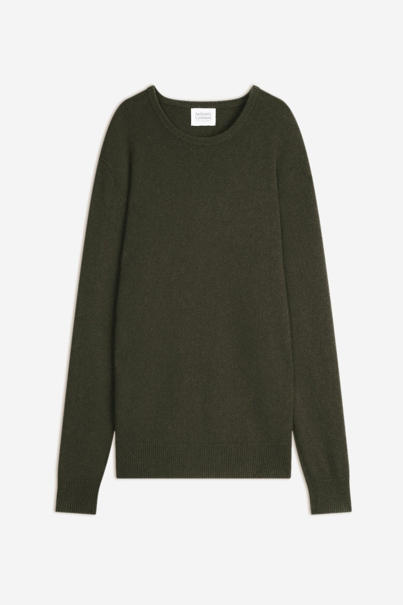 VICTO pull col rond 4 fils kaki 100% cachemire