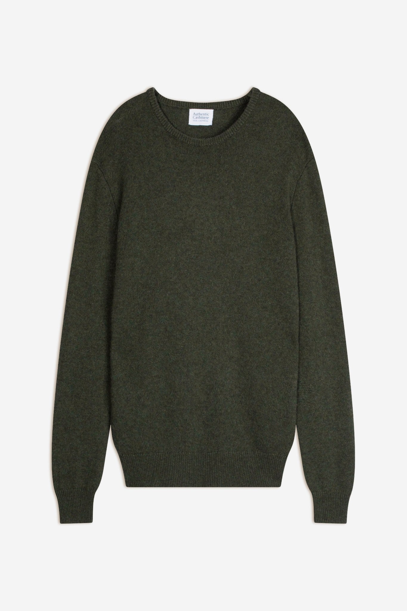 victo pull col rond 4 fils kaki chiné 100% cachemire