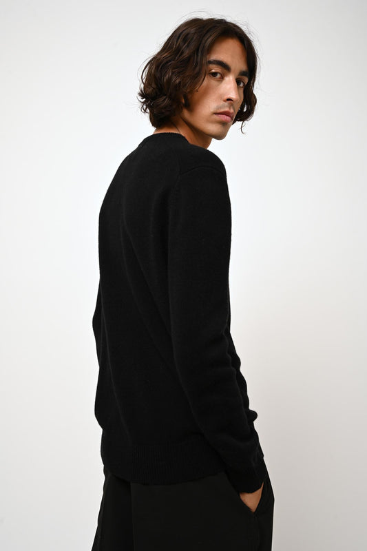 VICTO pull col rond 4 fils noir 100% cachemire