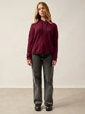 DORTE Pull Capuche Bordeaux