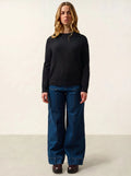 NORYA Pull Col Rond 4 Fils Noir