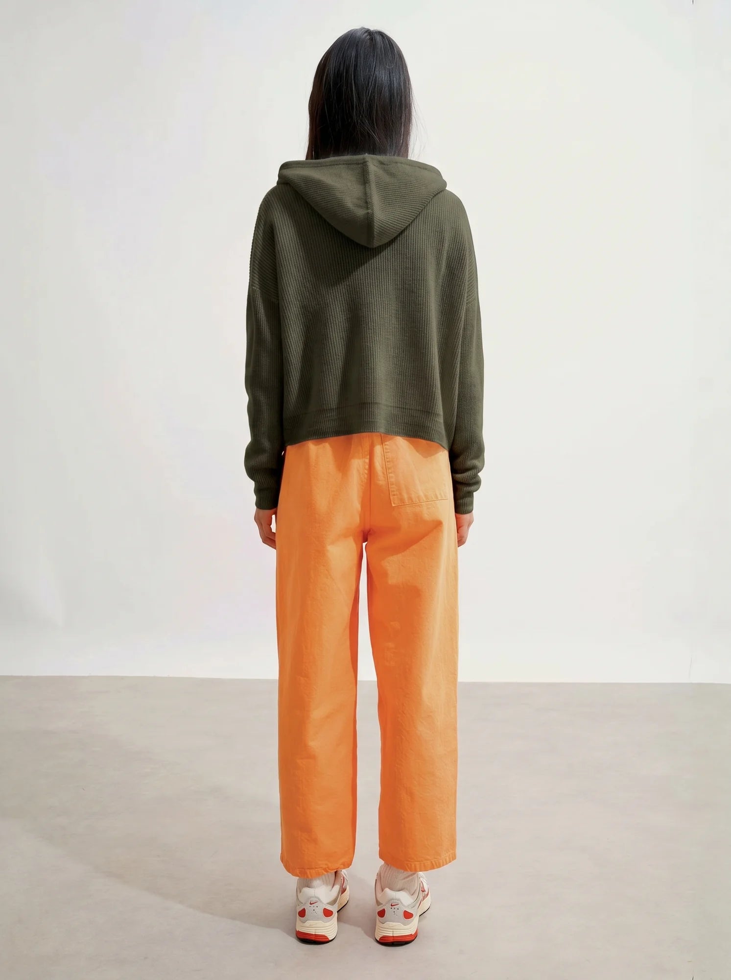 ELARA Cardigan Capuche Kaki Chiné