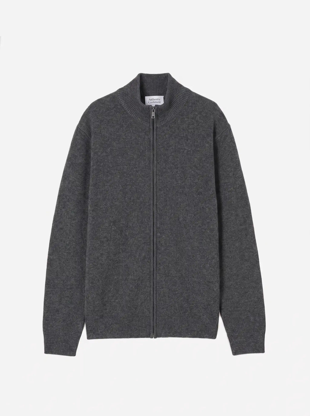NAT Gilet Zippé Col Camionneur 4 Fils Anthracite Chiné
