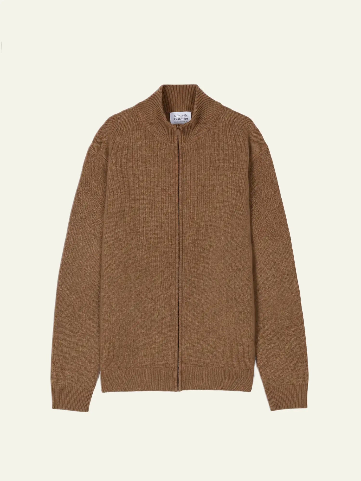 NAT Gilet Zippé Col Camionneur 4 Fils Noisette