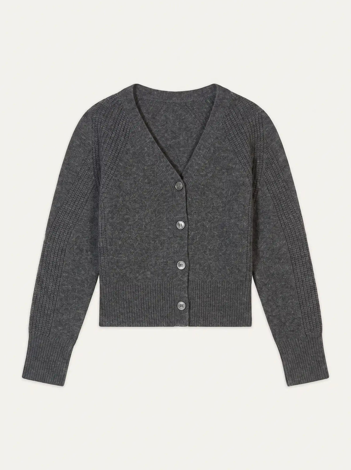 SCOTTIE Cardigan Col V 6 Fils Anthracite Chiné