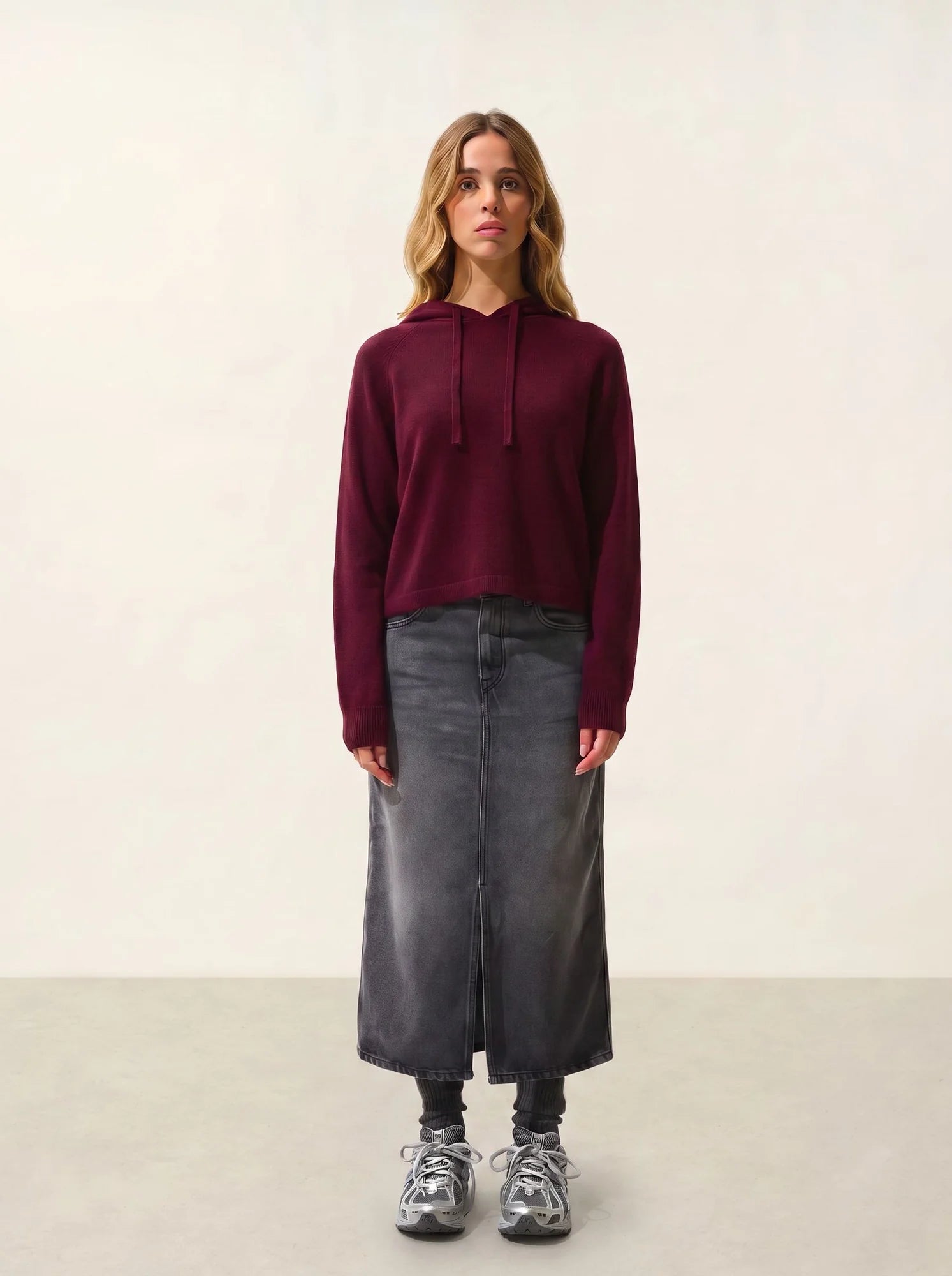 YARLSIDE Pull Capuche Bordeaux