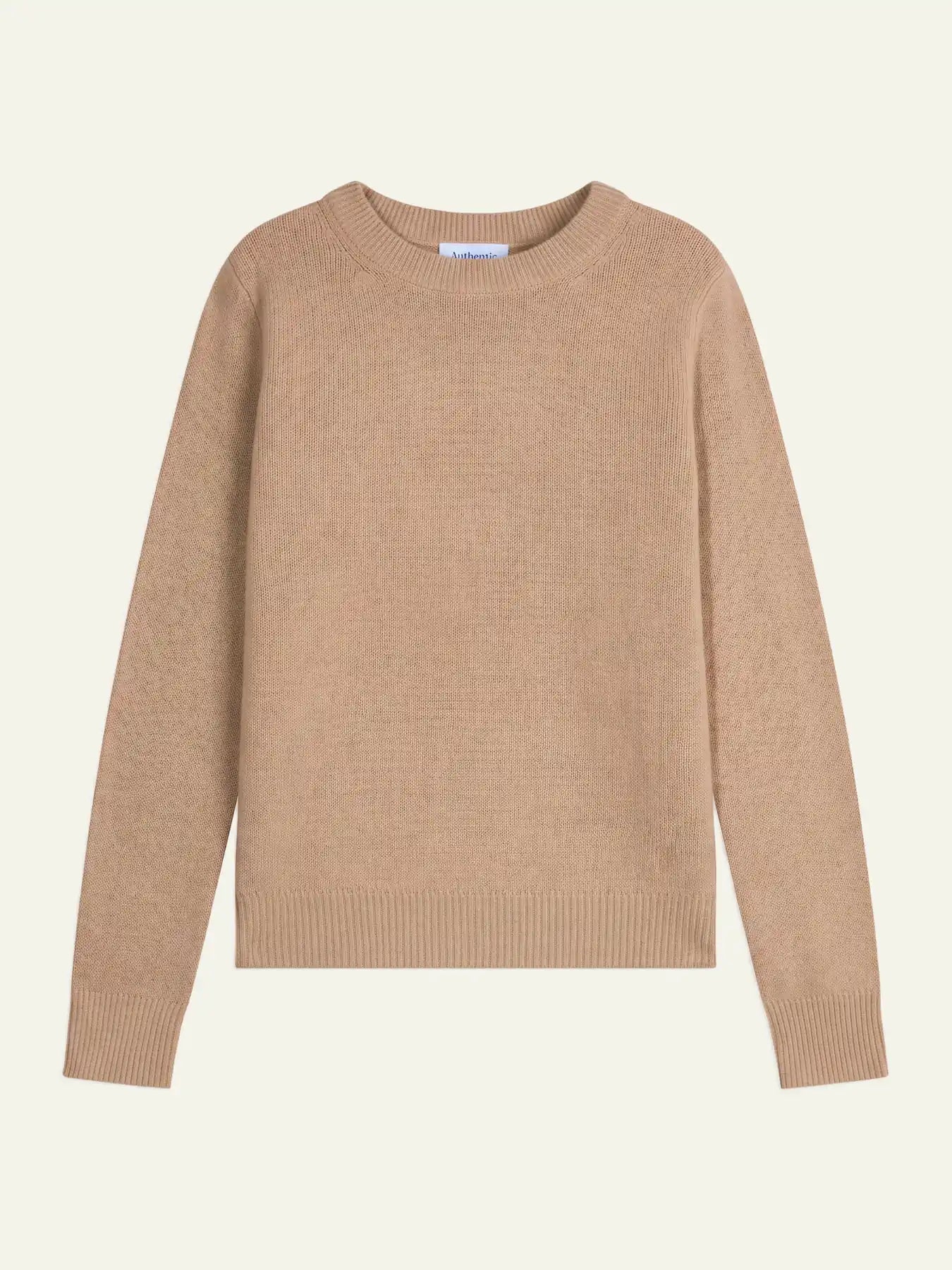SYLOR Pull Col Rond 4 Fils Camel Chiné