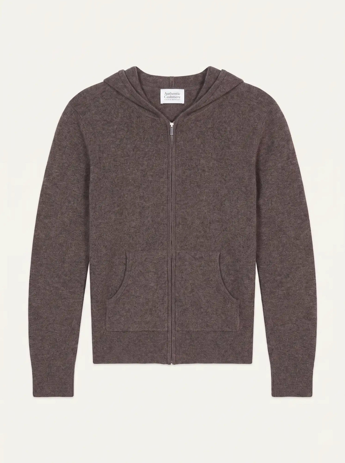 ARVION Gilet Zippé Capuche Taupe Chiné