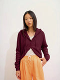 ELARA Cardigan Capuche Bordeaux