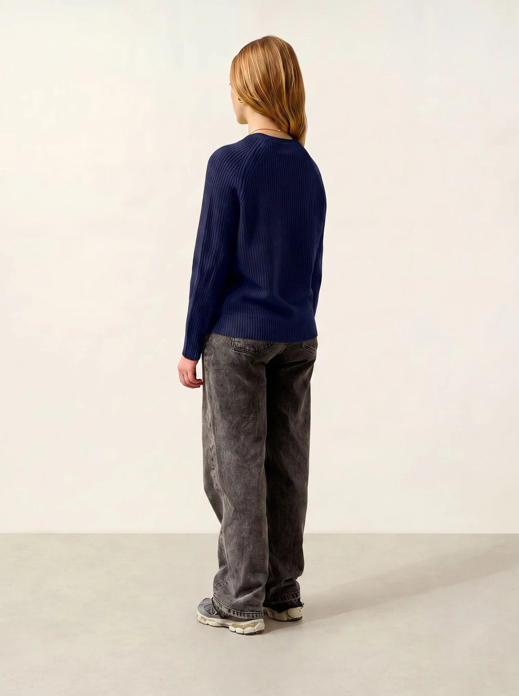 NORYA Pull Col Rond 4 Fils Bleu Marine